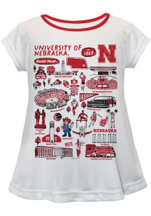 Infant Girls Nebraska Cornhuskers White Vive La Fete Impressions Short Sleeve T-Shirt