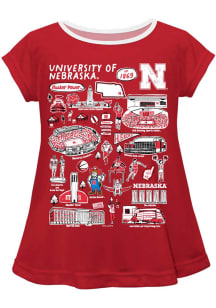 Infant Girls Nebraska Cornhuskers Red Vive La Fete Impressions Short Sleeve T-Shirt