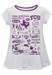 Vive La Fete TCU Horned Frogs Infant Girls Impressions Short Sleeve T-Shirt White