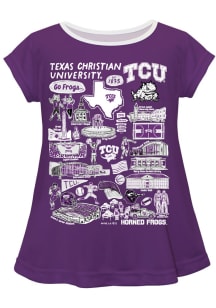 Vive La Fete TCU Horned Frogs Infant Girls Impressions Short Sleeve T-Shirt Purple