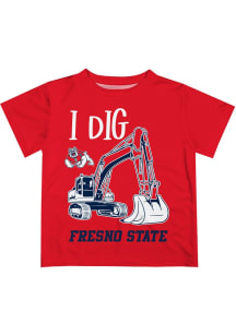 Vive La Fete Fresno State Bulldogs Infant Excavator Short Sleeve T-Shirt Red
