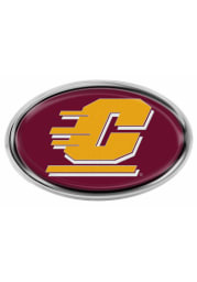 Central Michigan Chippewas Domed Oval Shaped Car Emblem - Maroon