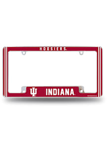 Indiana Hoosiers Classic All Over Chrome License Plate Frame - White