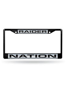 Las Vegas Raiders Raider Nation Laser Engraved License Plate Frame - Black
