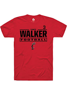 Tawee Walker Cincinnati Bearcats Red NIL Stacked Box Short Sleeve Player T Shirt