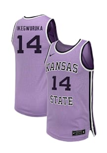 Mobi Ikegwuruka  Nike K-State Wildcats Lavender NIL Name And Number Jersey