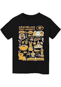 Vive La Fete Grambling State Tigers Youth Black Impressions Short Sleeve T-Shirt