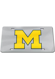 Michigan Wolverines Silver  Stainless Steel License Plate