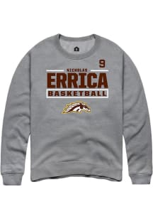 Nicholas Errica Rally Mens Grey Western Michigan Broncos NIL Stacked Box Player Crew