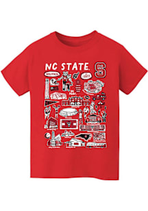 Vive La Fete NC State Wolfpack Youth Red Impressions Short Sleeve T-Shirt