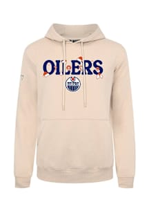 Levelwear Edmonton Oilers Mens Tan Podium Festive Long Sleeve Hoodie