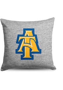 North Carolina A&T State University Sweatshirt Pillow Throw Pillow - Ash