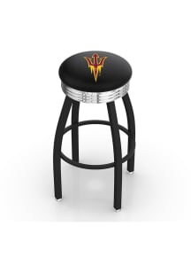 Arizona State Sun Devils Pitchfork 3 Ring Chrome Seat Pub Stool - Black