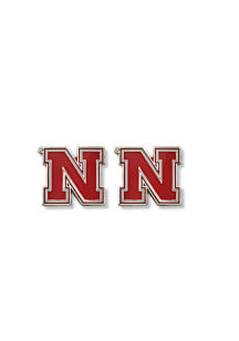 Logo Post Nebraska Cornhuskers Womens Earrings - Red