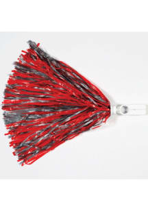 Scarlet Red and Grey Pom Pom