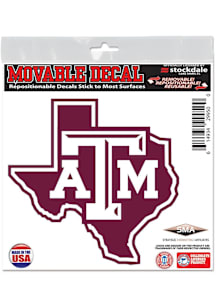 Texas A&M Aggies 6x6 Texas Shaped AM logo Auto Decal - Maroon