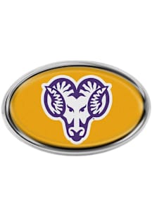 West Chester Golden Rams Domed Oval Shaped Car Emblem - Yellow