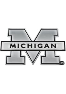 Michigan Wolverines Silver  Chrome Style Car Emblem