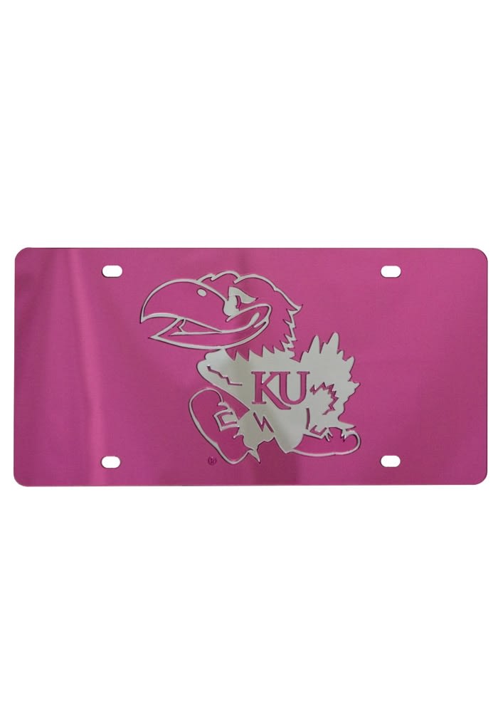 Kansas Jayhawks License Plate Kansas Jayhawks Pink Jayhawk License Tag