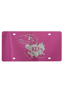 Kansas Jayhawks Pink Jayhawk Car Accessory License Plate