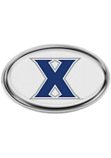 Xavier Musketeers Domed Oval Shaped Car Emblem - White
