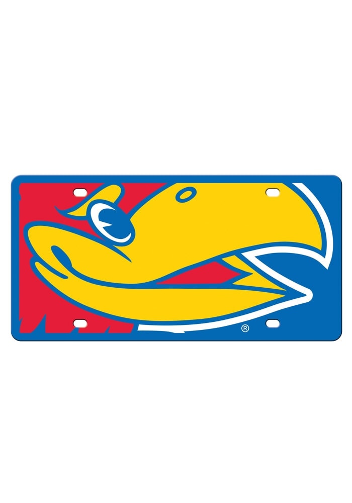 Kansas Jayhawks License Plate Kansas Jayhawks Mega Logo License Tag Blue