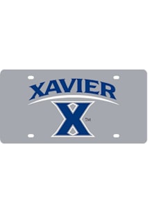 Xavier Musketeers Silver Logo Car Accessory License Plate