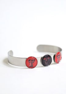 Texas Tech Red Raiders 3 Charm Bangle Womens Bracelet