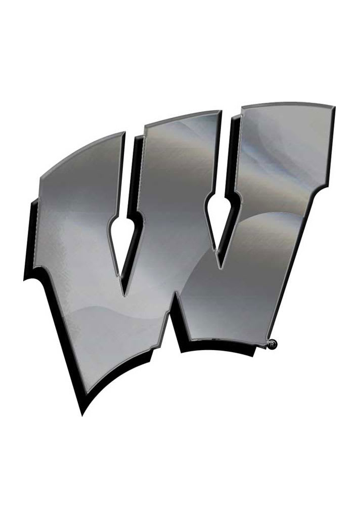 SILVER Wisconsin Badgers Chrome Classic Car Emblem - 16371314