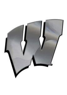 Wisconsin Badgers Silver  Chrome Car Emblem