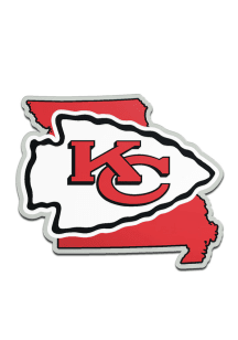 Kansas City Chiefs State Shaped Car Emblem - Red