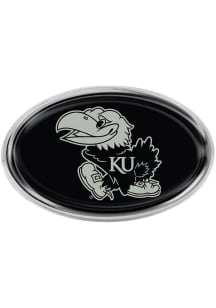 Kansas Jayhawks Metallic Oval Car Emblem - Black