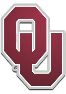 Oklahoma Sooners Laser Cut Metallic Team Color Car Emblem - White