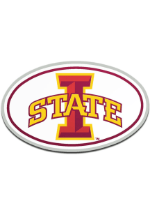 Iowa State Cyclones Laser Cut Metallic Team Color Car Emblem - Red