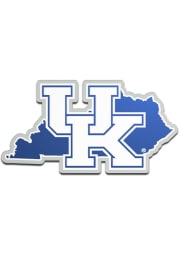 Kentucky Wildcats Laser Cut Metallic State Shape Car Emblem - Blue