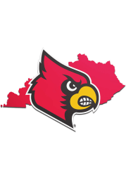 Louisville Cardinals Laser Cut Metallic State Shape Car Emblem - Red