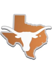 Texas Longhorns Laser Cut Metallic State Shape Car Emblem - Burnt Orange