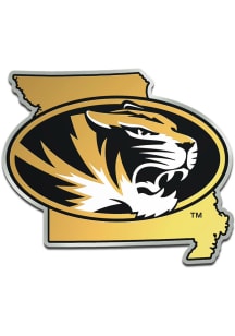 Missouri Tigers Laser Cut Metallic State Shape Car Emblem - Black
