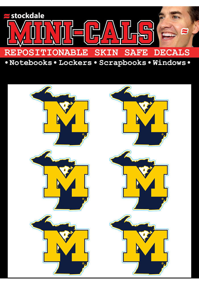 Michigan Wolverines 6pk State Shape Tattoo