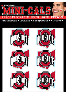 Red Ohio State Buckeyes 6pk State Shape Tattoo