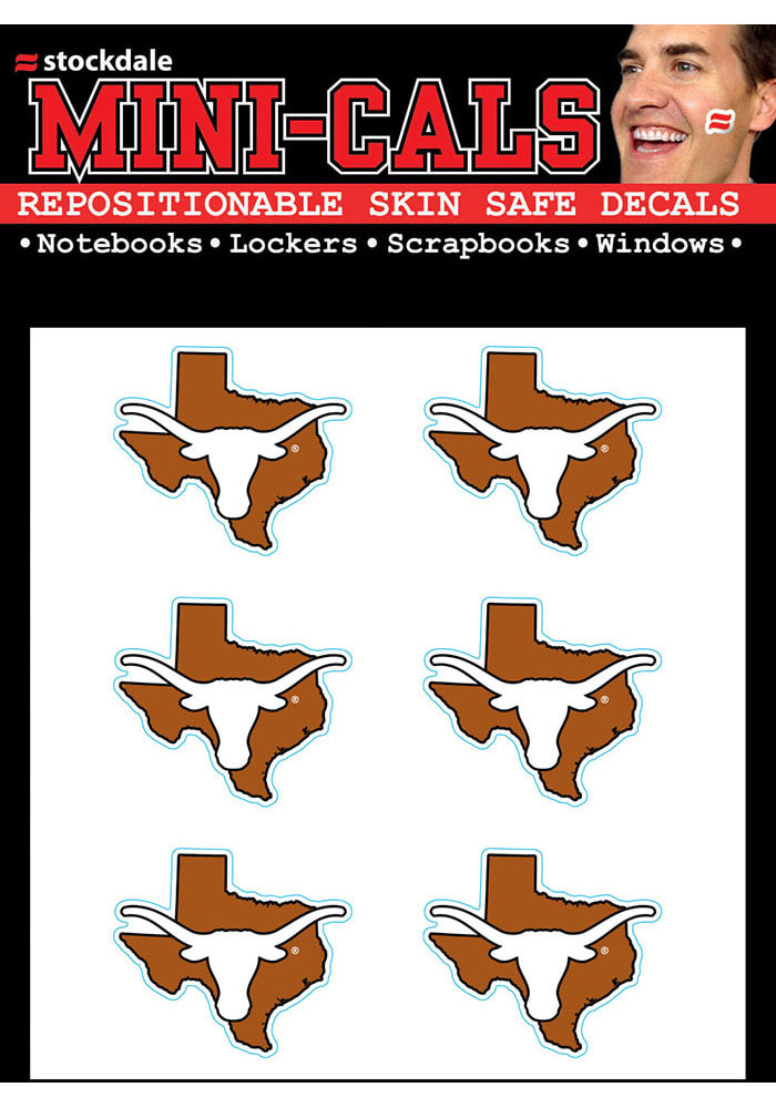 Texas Longhorns 6pk State Shape Tattoo
