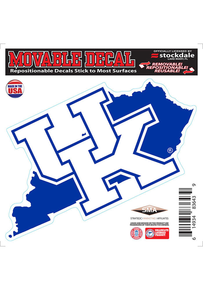 Kentucky Wildcats State Shape Team Color Auto Decal - Blue