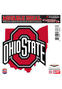 Ohio State Buckeyes State Shape Team Color Auto Decal - Red