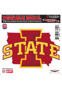 Iowa State Cyclones State Shape Team Color Auto Decal - Red
