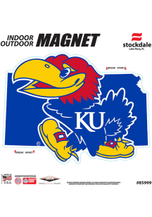 Kansas Jayhawks State Shape Team Color Car Magnet - Blue