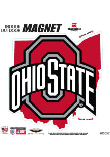 Ohio State Buckeyes State Shape Team Color Car Magnet - Red