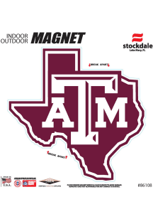Texas A&amp;M Aggies State Shape Team Color Car Magnet - White