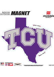 TCU Horned Frogs State Shape Team Color Car Magnet - Purple