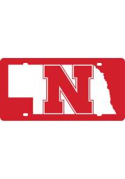 Nebraska Cornhuskers State Shape Team Color Car Accessory License Plate