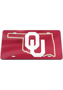 Oklahoma Sooners State Shape Team Color Car Accessory License Plate